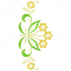 Flowers And Tree Embroidery Design 4